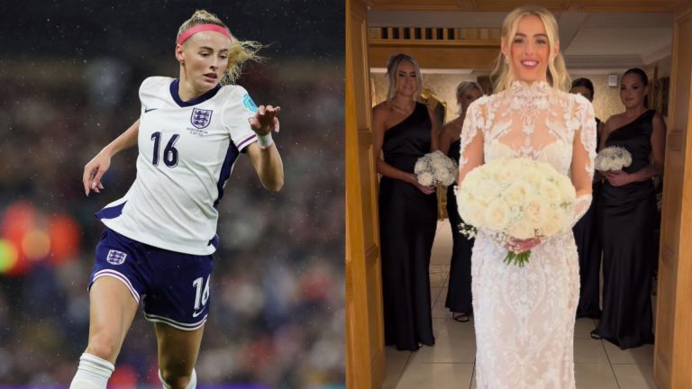 VIDEO: Lionesses star Chloe Kelly provides another glimpse into glitzy wedding day as Man City forward posts 'bridesmaids assemble' clip featuring Steph Houghton