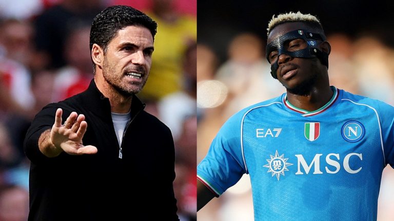 Arsenal boss Mikel Arteta pours cold water on potential Victor Osimhen transfer as he backs three current stars to fulfil striker role