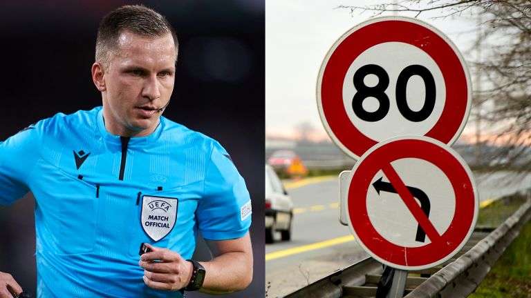 Two drunk referees caught stealing road sign with pair taken off Rangers Champions League qualifier while 'improper behaviour' is investigated