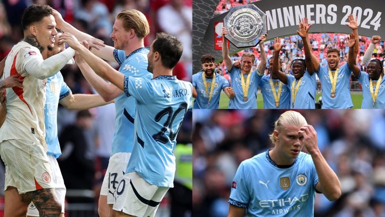 Man City player ratings vs Man Utd: Ederson's a penalty king! Brazilian shows his class in Community Shield shootout as anonymous Erling Haaland has afternoon to forget