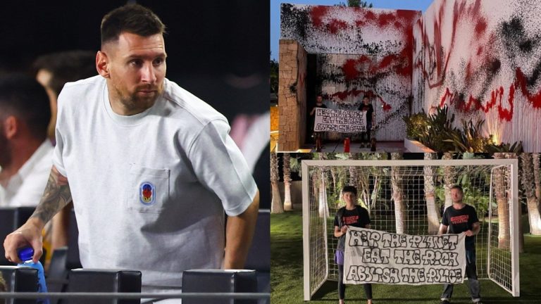 Lionel Messi's 'illegal' €11m Ibiza mansion vandalised by climate activists