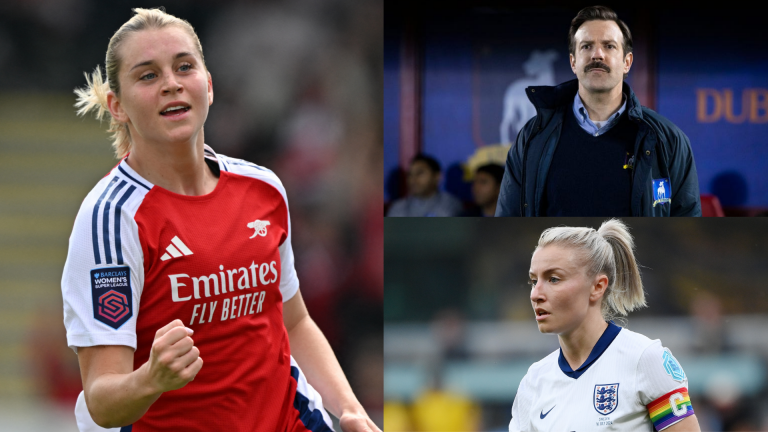 Believe! Ted Lasso meets Lionesses Leah Williamson, Alessia Russo & Beth Mead as Arsenal stars rub shoulders with Jason Sudeikis during pre-season tour of the United States