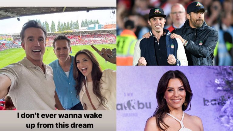 'I've stopped pinching myself' – Wrexham co-owner Rob McElhenney living the dream as he shares snap with Ryan Reynolds and Eva Longoria