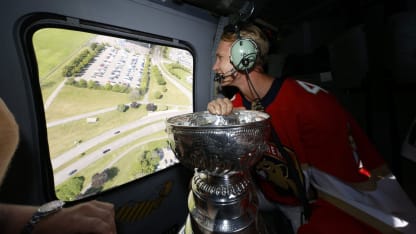 Forsling takes Stanley Cup on helicopter ride in Sweden